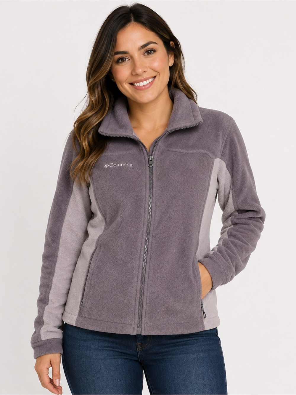 Columbia Full Zip Two Toned Gray Jacket Challenge Series Women’s Size M
